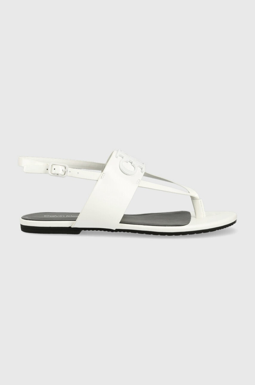 

Кожени сандали Calvin Klein Jeans FLAT SANDAL HW в бяло YW0YW00953, Бял