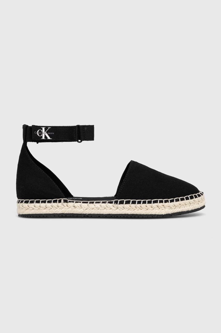 Levně Espadrilky Calvin Klein Jeans ANKLE ESPADRILLE BTW černá barva, YW0YW01027