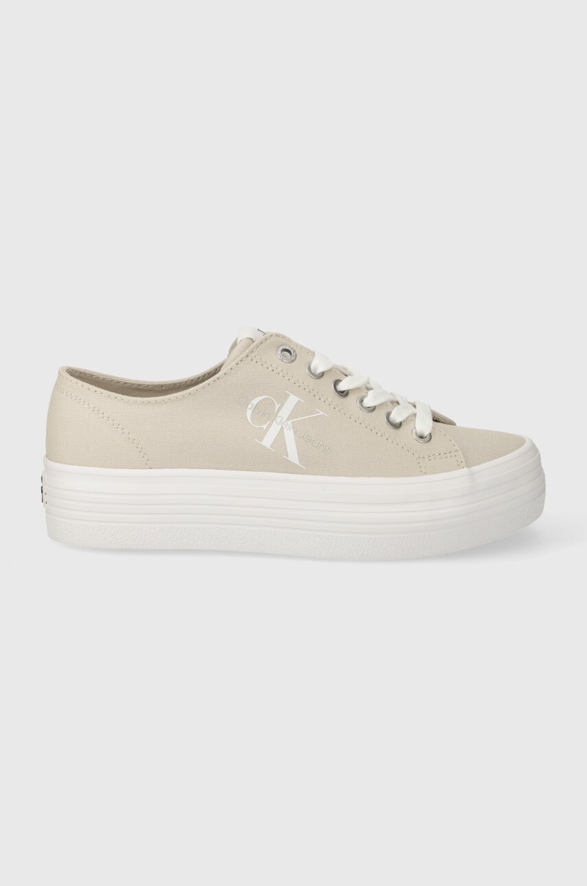 

Ниски кецове Calvin Klein Jeans VULC FLATFORM ESSENTIAL MONO в бежово YW0YW01030, Бежов