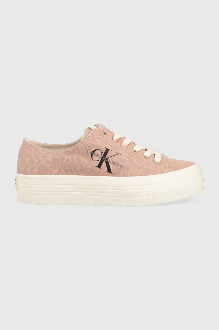 

Ниски кецове Calvin Klein Jeans VULC FLATFORM ESSENTIAL MONO в бежово YW0YW01030, Бежов