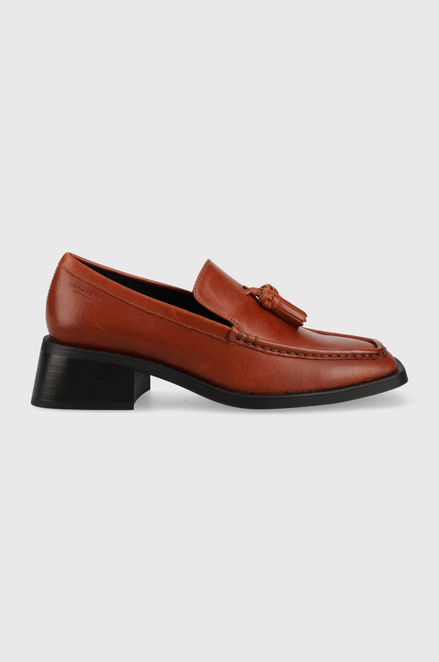 Vagabond Shoemakers pantofi de piele BLANCA femei, culoarea maro, cu toc drept answear.ro