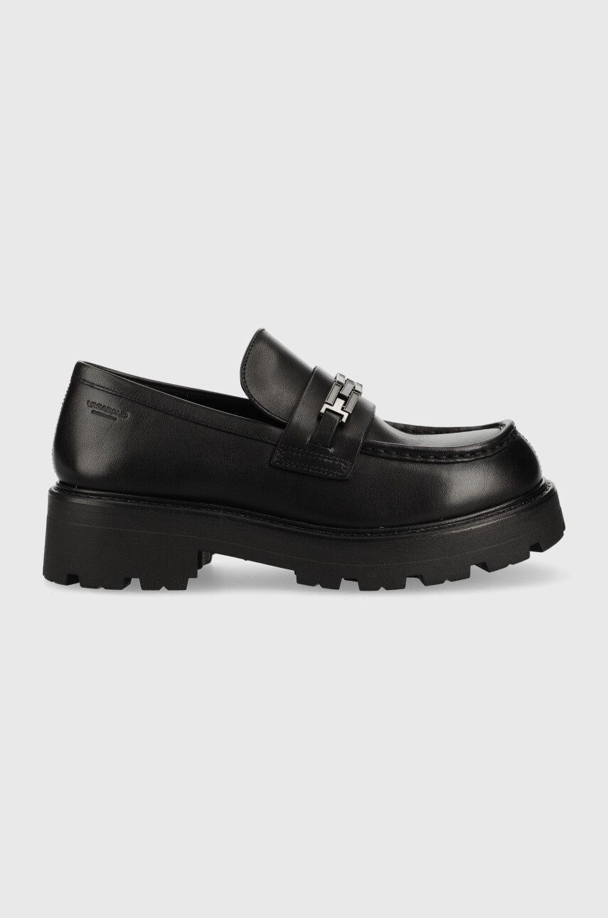 Levně Kožené mokasíny Vagabond Shoemakers COSMO 2.0 dámské, černá barva, na platformě, 5549.001.20