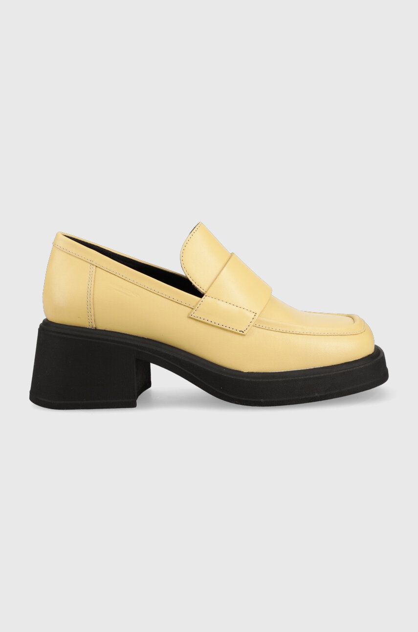 Levně Kožené lodičky Vagabond Shoemakers DORAH dámské, žlutá barva, na podpatku, 5542.001.15