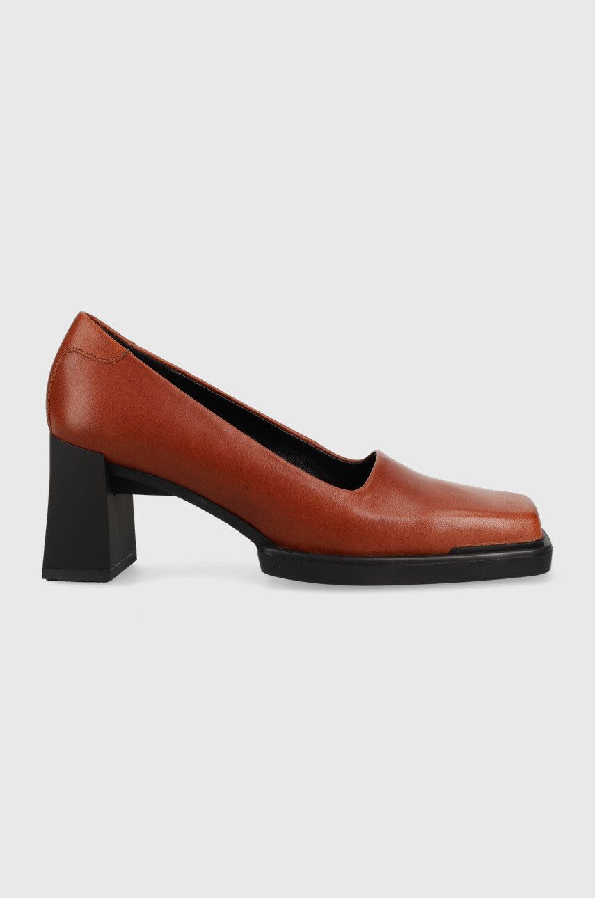 Vagabond Shoemakers pantofi de piele EDWINA culoarea maro, cu toc drept