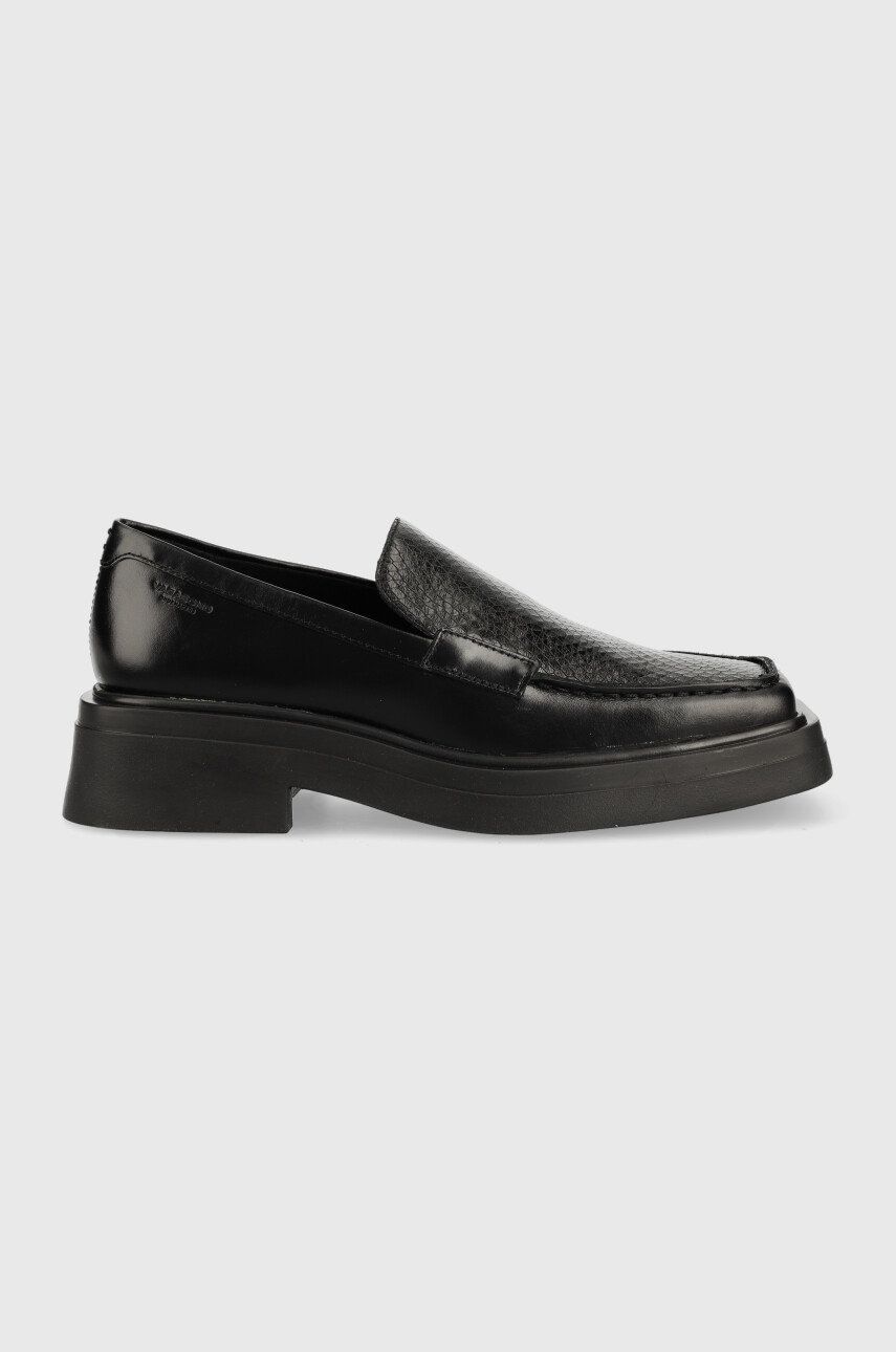 Levně Kožené mokasíny Vagabond Shoemakers EYRA dámské, černá barva, na plochém podpatku, 5350.214.20