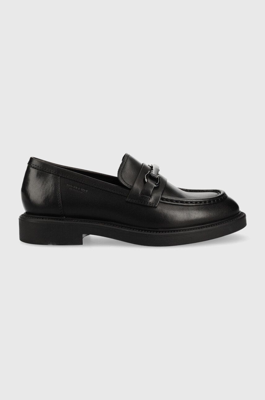 Kožené mokasíny Vagabond Shoemakers ALEX W dámské, černá barva, na plochém podpatku, 5548.001.20 - č