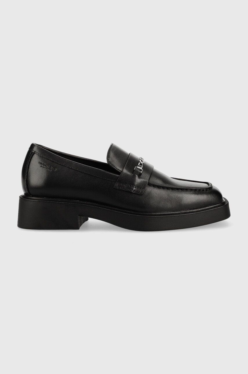 Vagabond Shoemakers Mocasini De Piele Jillian Femei, Culoarea Negru, Cu Toc Plat, 5543.001.20