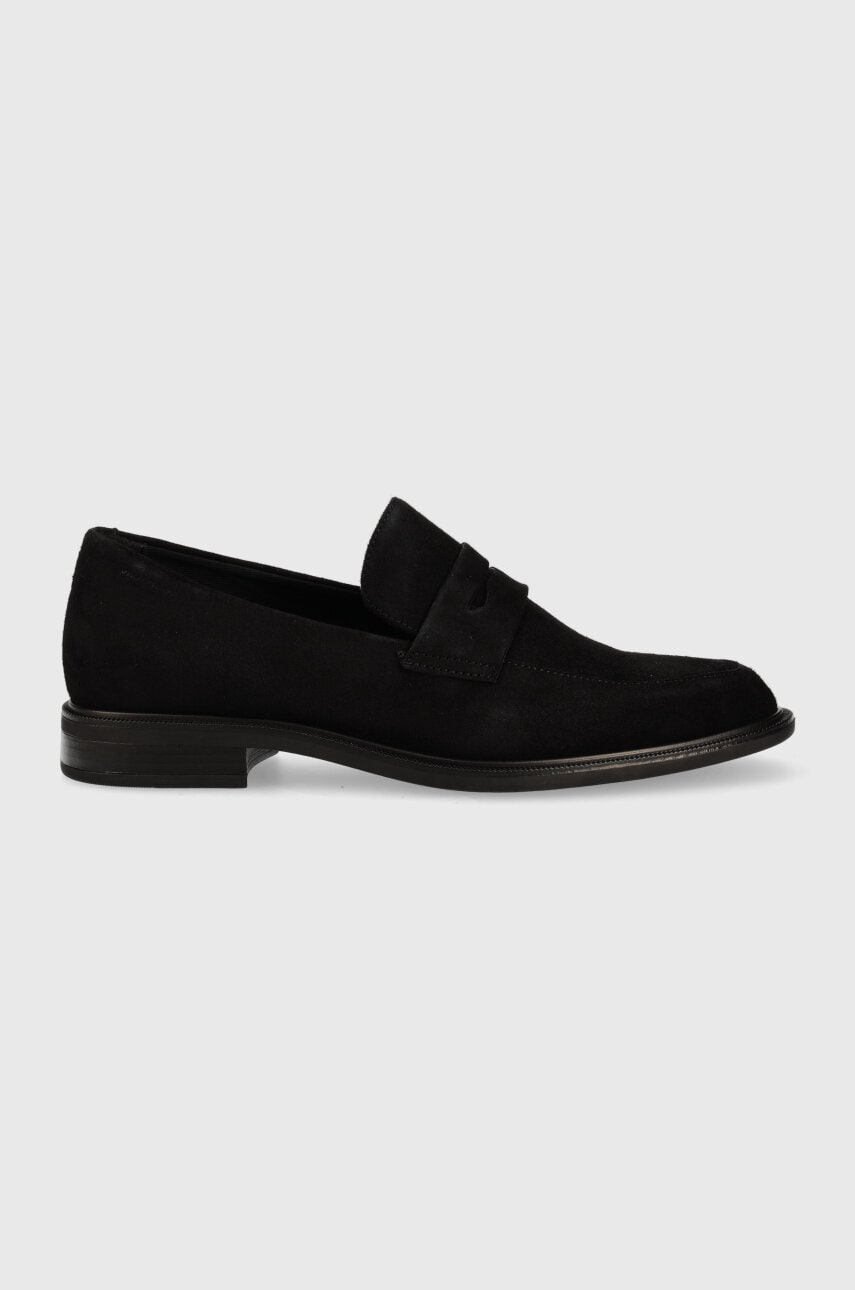 Vagabond shoemakers mocasini din piele intoarsa frances 2.0 femei, culoarea negru, cu toc plat, 5406.140.20