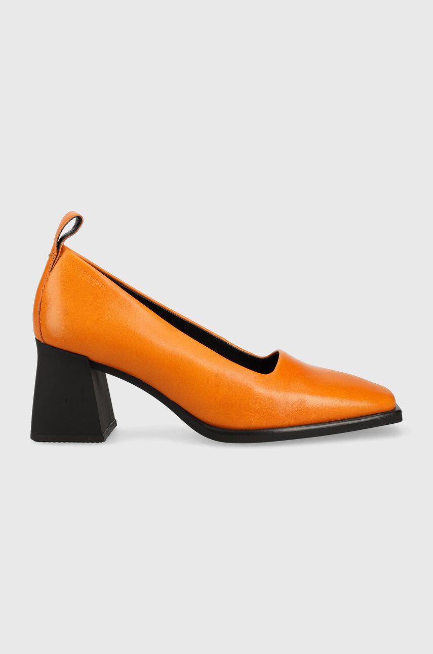 Levně Kožené lodičky Vagabond Shoemakers HEDDA oranžová barva, na podpatku, 5303.101.44