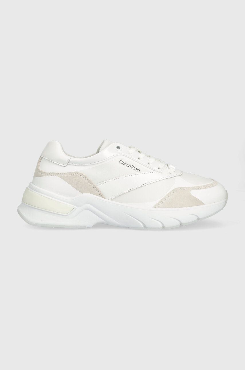 Sneakers boty Calvin Klein ELEVATED RUNNER LACE UP bílá barva, HW0HW01442 - bílá -  Umělá hmota