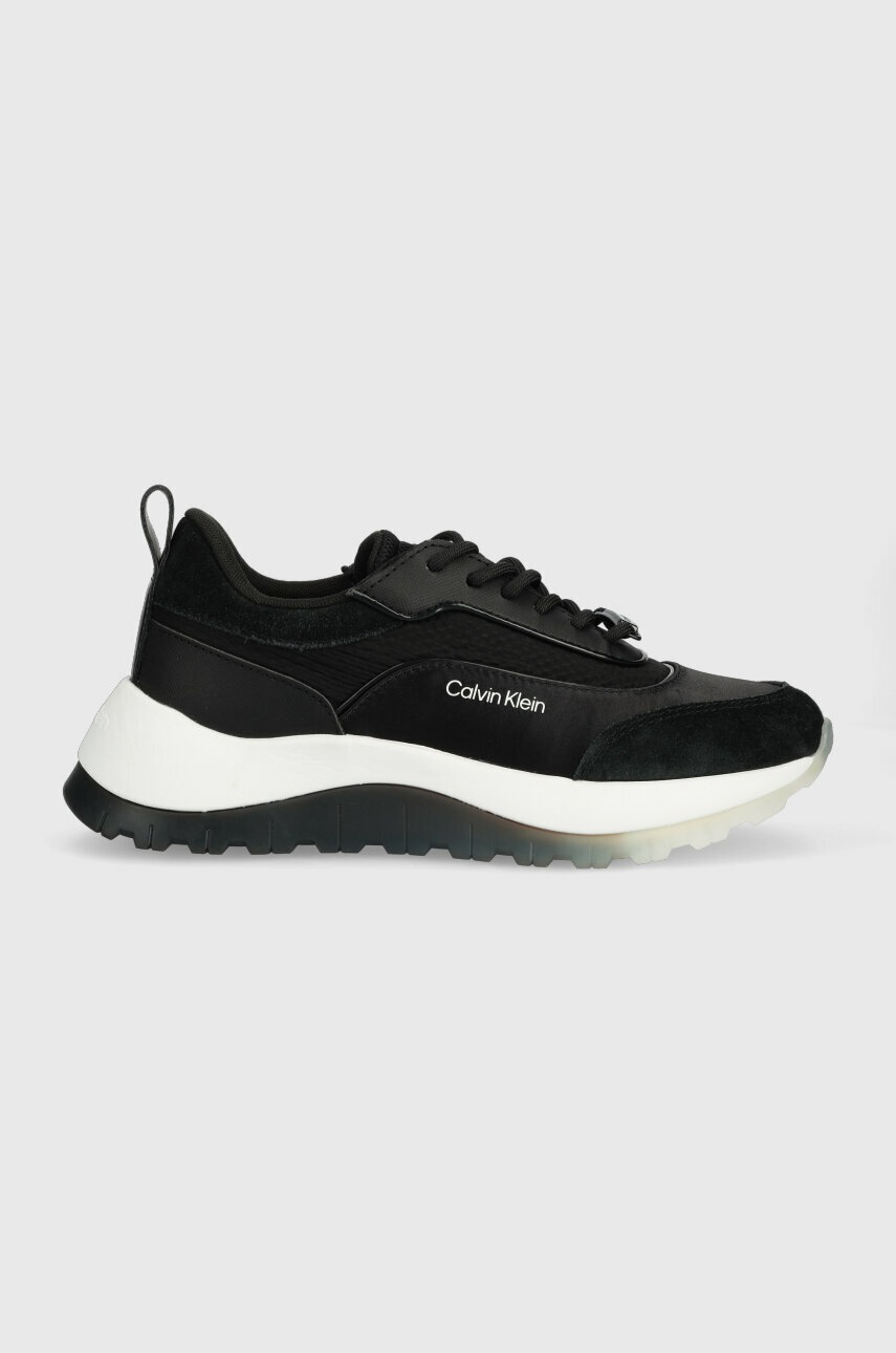 

Маратонки Calvin Klein RUNNER LACE UP - LTH/SAT в черно HW0HW01447, Черен