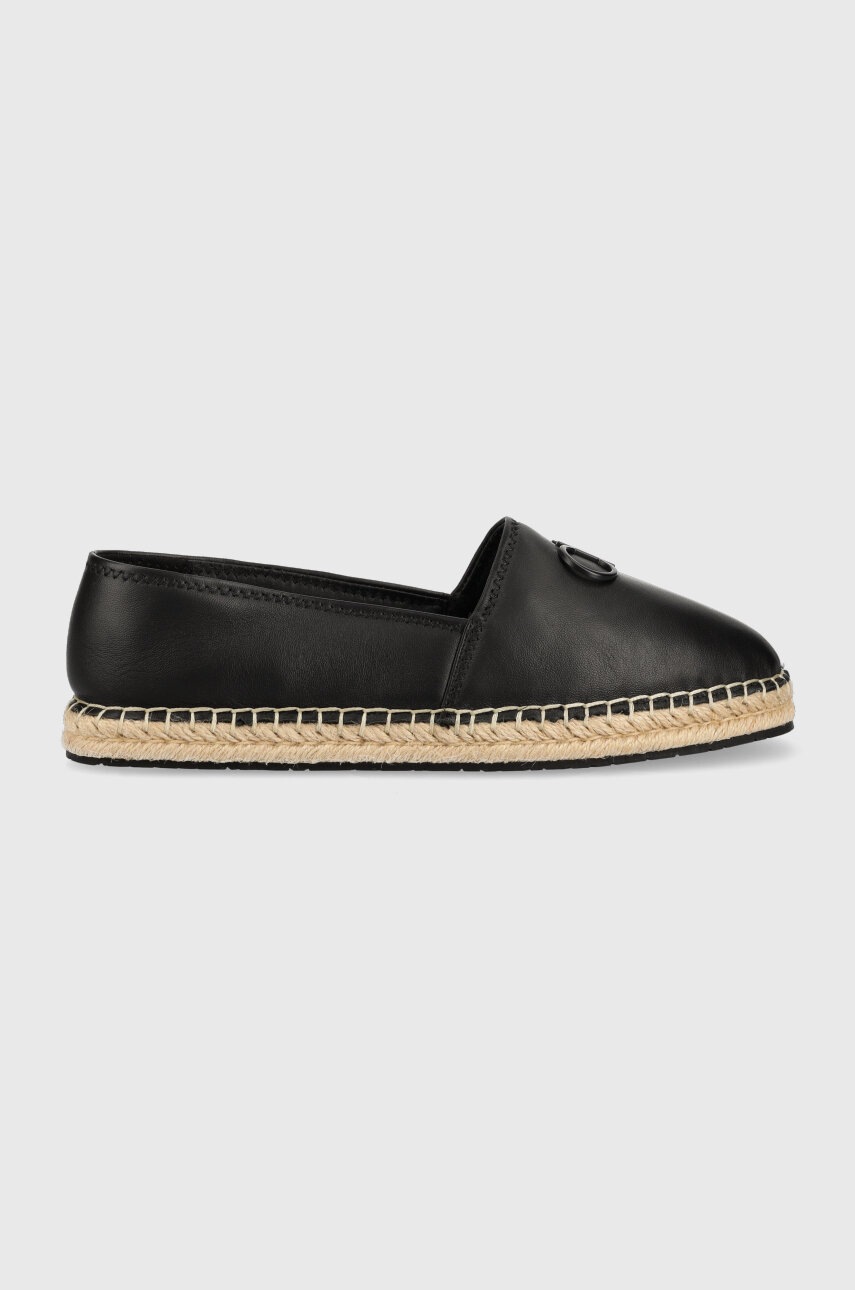

Кожени еспадрили Calvin Klein ESPADRILLE W/HW в черно HW0HW01457, Черен