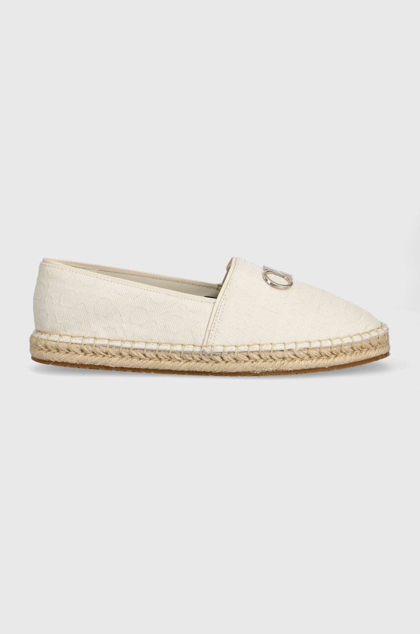 Levně Espadrilky Calvin Klein ESPADRILLE W/HW - JQ béžová barva, HW0HW01458