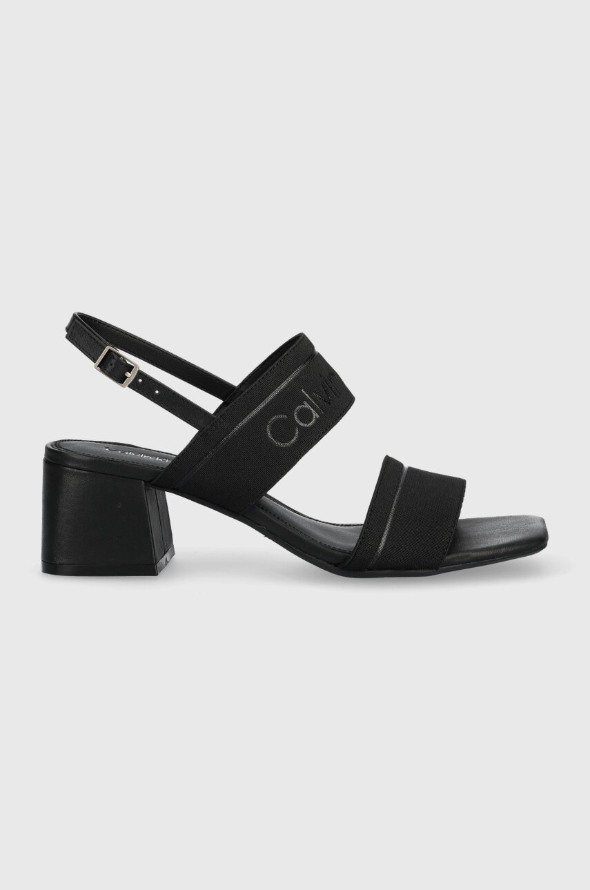 

Сандали Calvin Klein SQUARED BLK HL SANDAL 45 HE в черно HW0HW01635, Черен