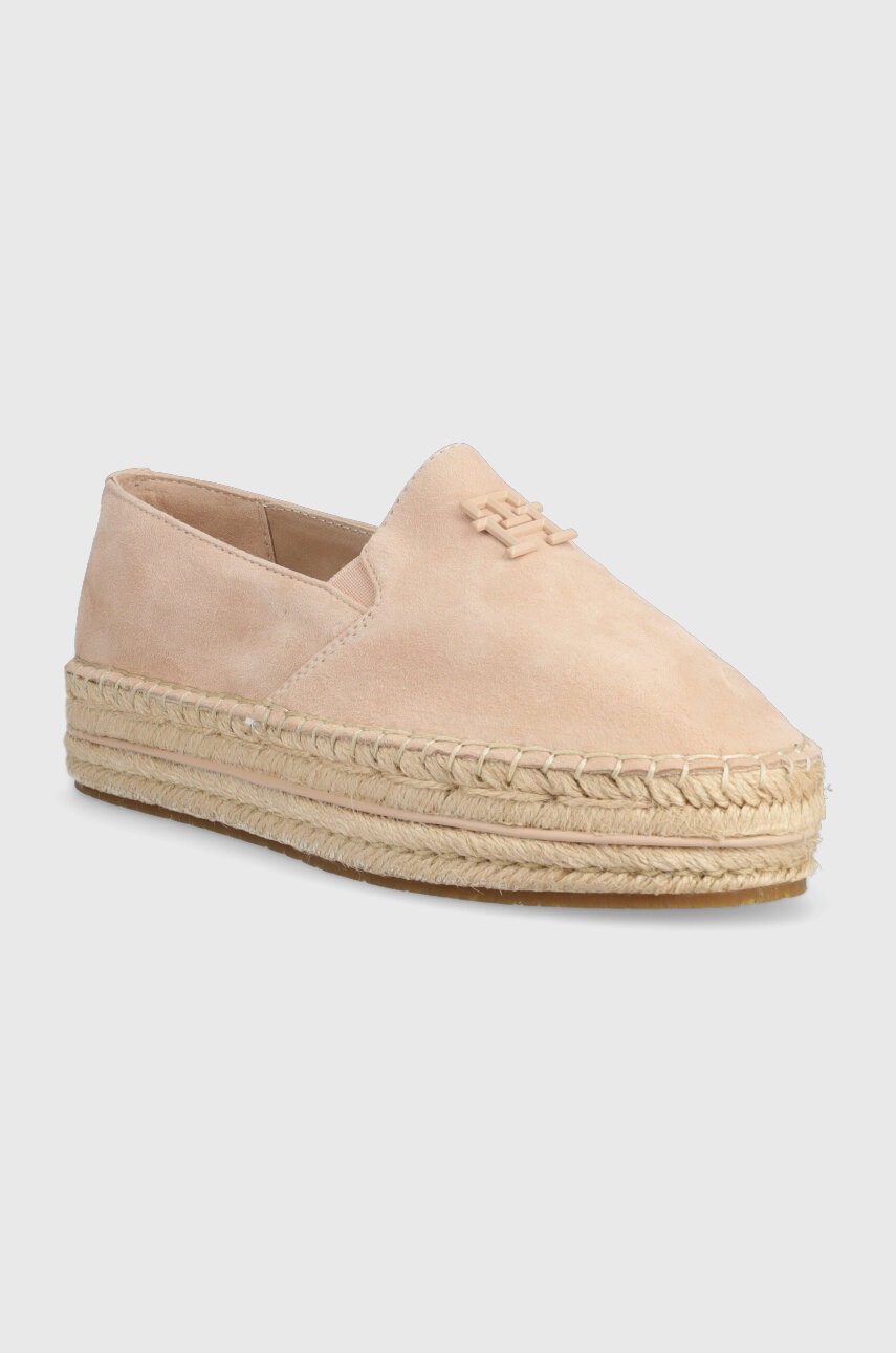 

Замшевые эспадрильи Tommy Hilfiger TH SUEDE FLATFORM ESPADRILLE цвет бежевый на платформе FW0FW07069