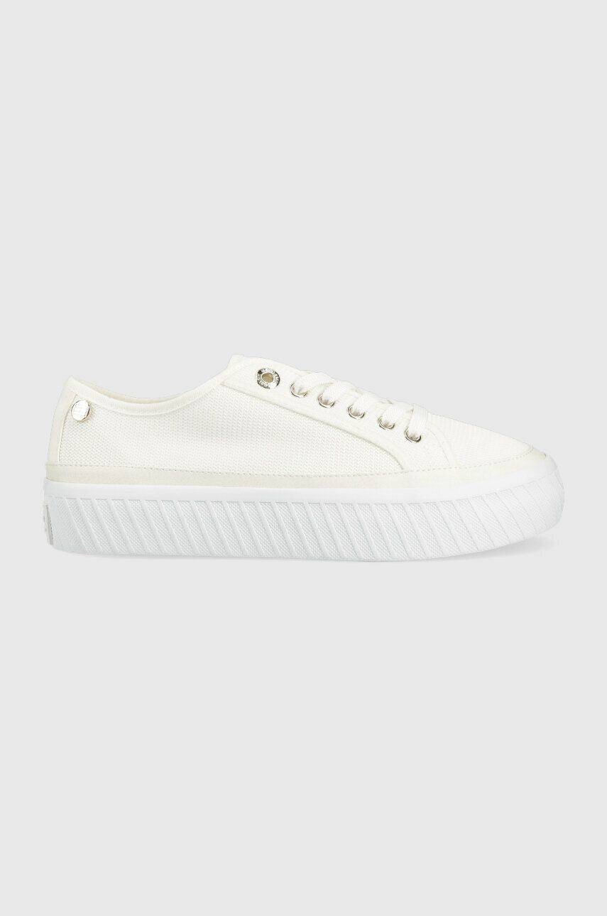 Sneakers boty Tommy Hilfiger PLATFORM VULCANIZED SNEAKER bílá barva - bílá -  Svršek: Umělá hmo