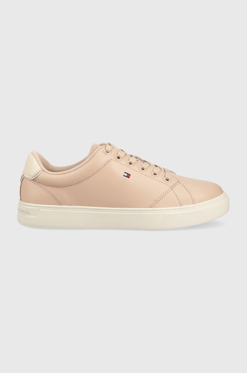 

Шкіряні кросівки Tommy Hilfiger ESSENTIAL COURT SNEAKER колір бежевий FW0FW07427