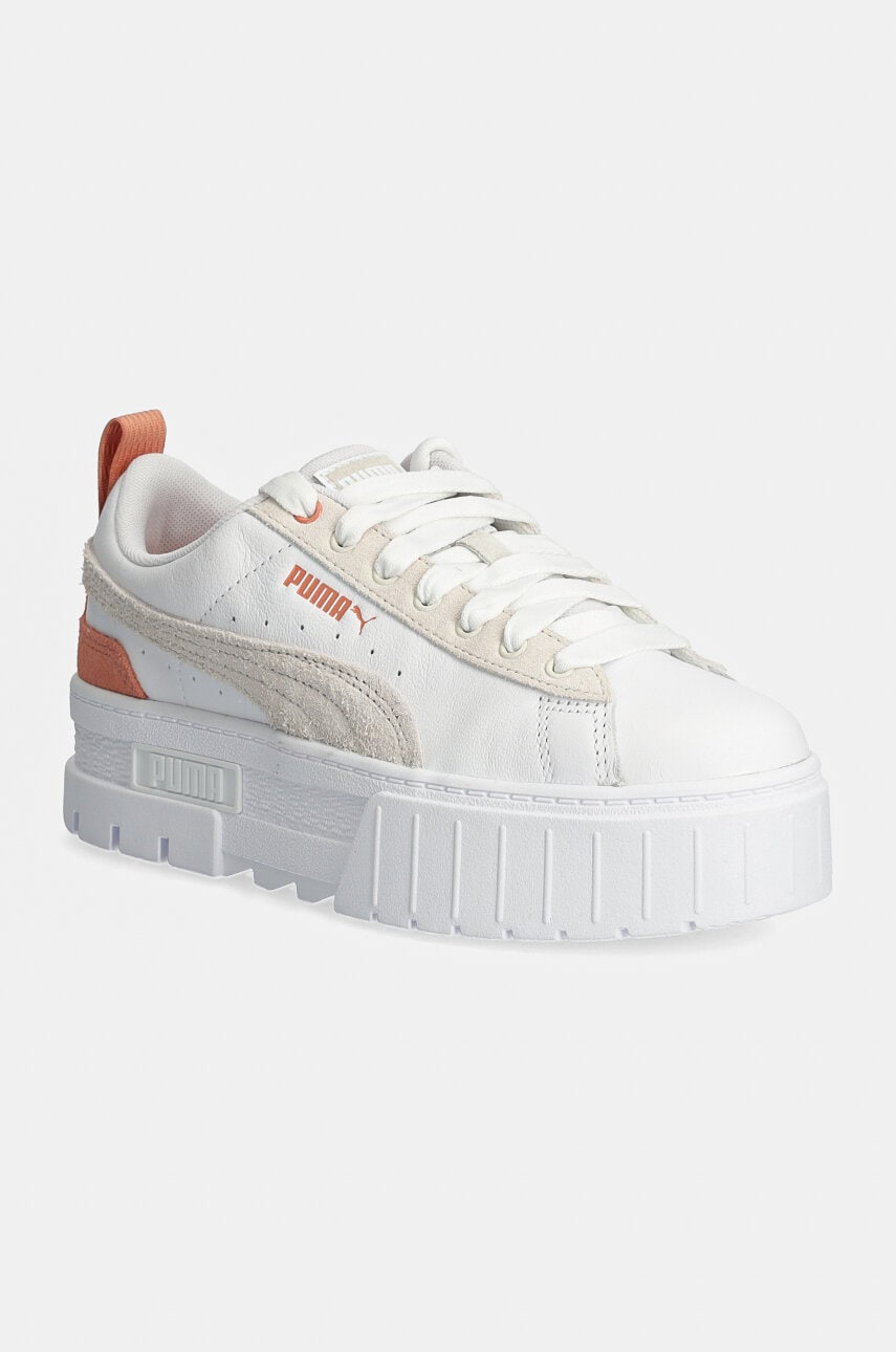 Puma sneakers din piele Mayze Mix Wns culoarea alb Puma sneakers din piele Mayze Mix Wns culoarea alb