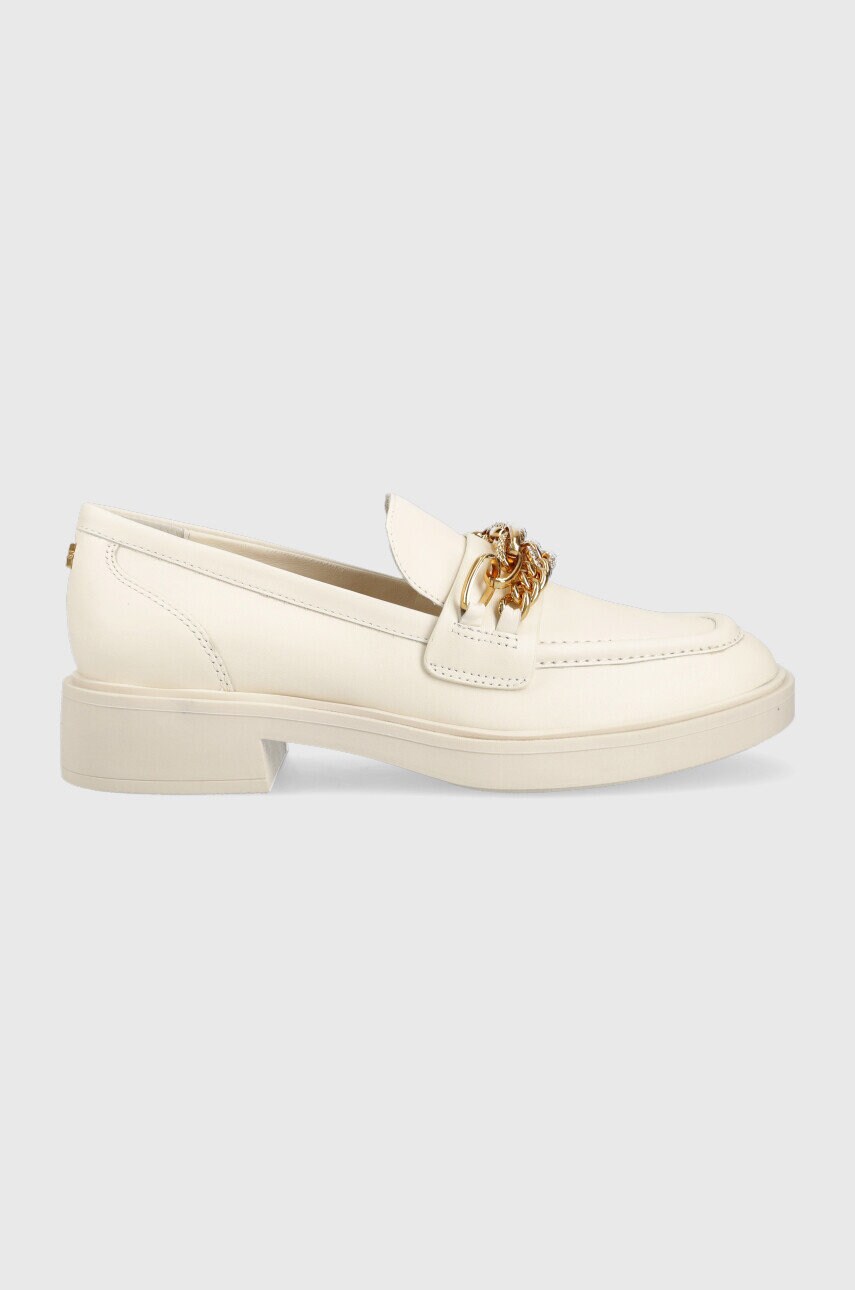 

Кожени мокасини Guess kabele в бежово с равна подметка, Бежов