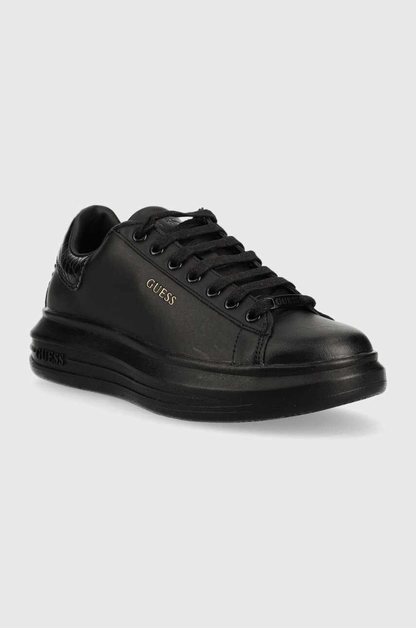 

Шкіряні кросівки Guess Vibo колір чорний FL7RNO ELE12