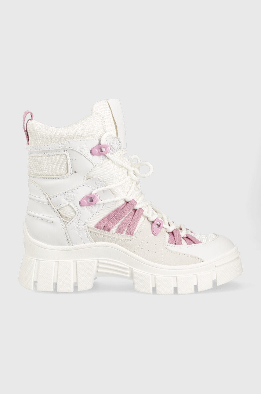 

Полусапоги Guess Haler женские цвет белый на платформе FL5HLR FAB10 WHITE