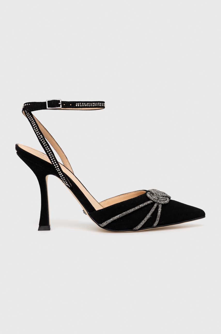 

Велурени обувки с висок ток Guess Syena в черно FL5SYE SUE03 BLACK, Черен