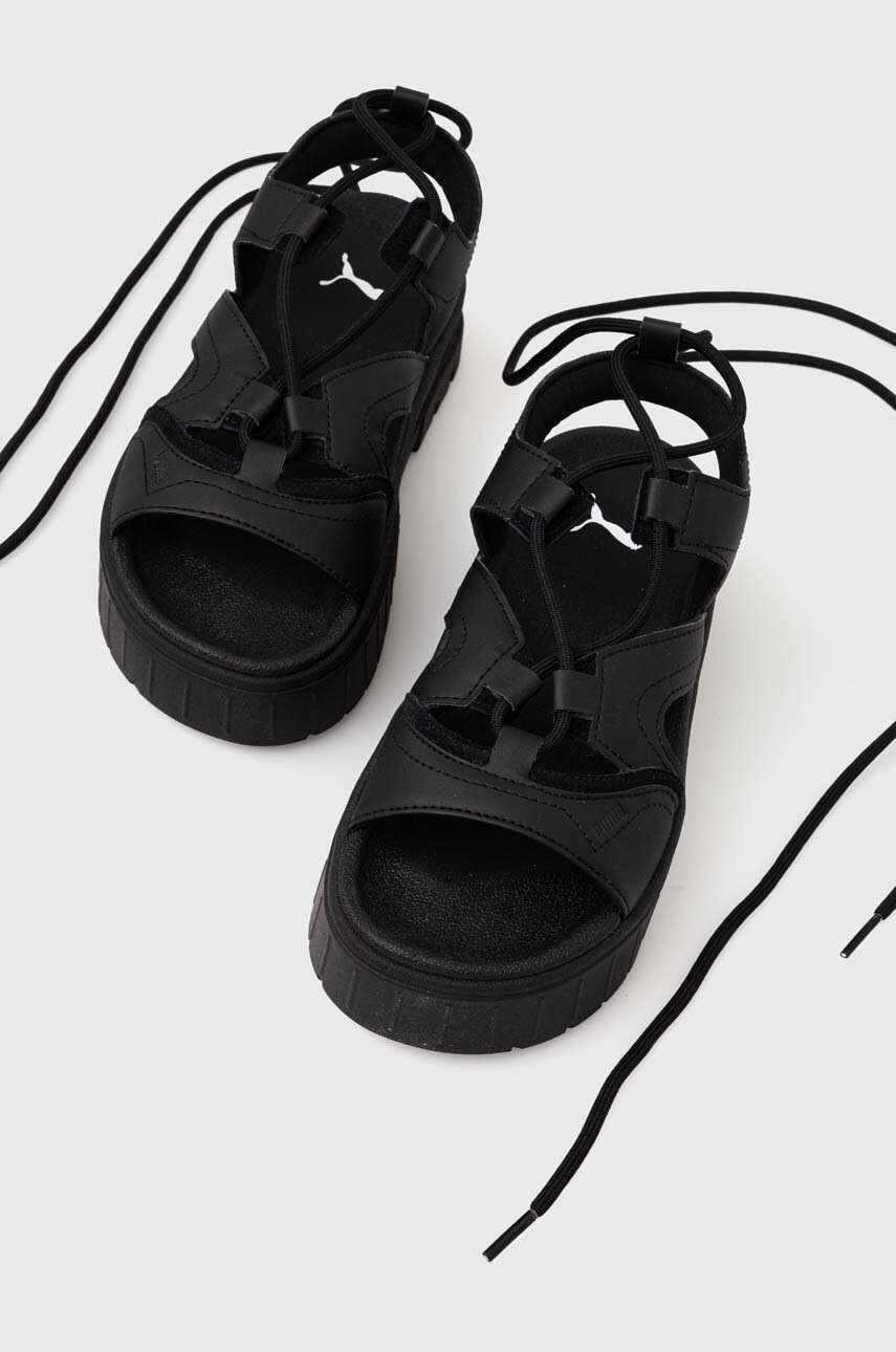 

Сандалии Puma Mayze Sandal Laces Wns женские цвет чёрный на платформе