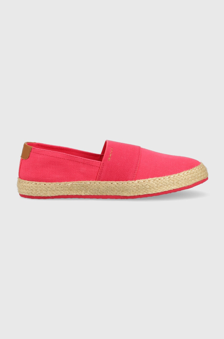 Gant espadrile raffiaville culoarea roz, 26569820.g548