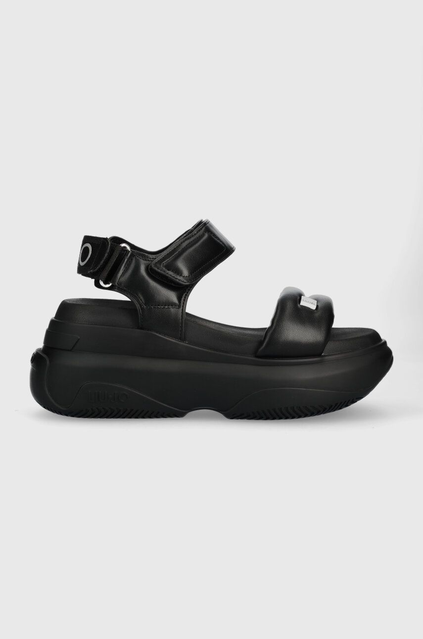 Sandály Liu Jo JUNE 01 dámské, černá barva, na platformě, BA3045EX01422222 - černá -  Svršek: U