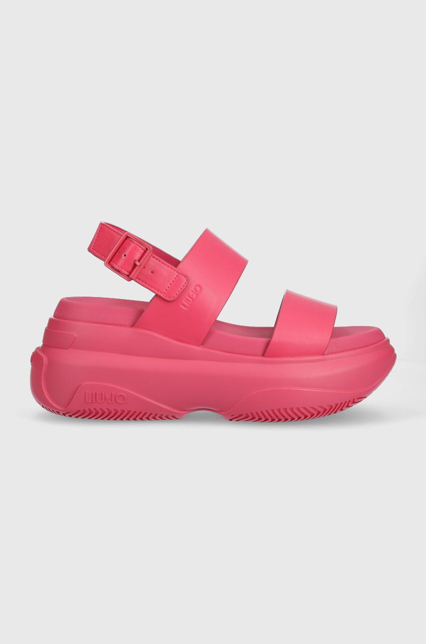 Sandály Liu Jo JUNE 06 dámské, růžová barva, na platformě, BA3051EX01400497 - růžová -  Svršek: