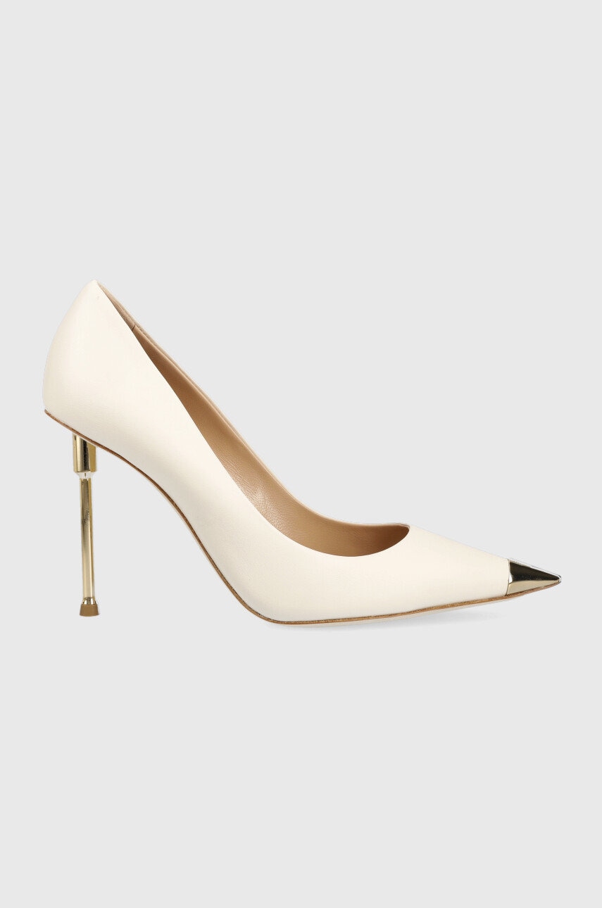 Elisabetta Franchi stilettos de piele culoarea bej, SA14L31E2