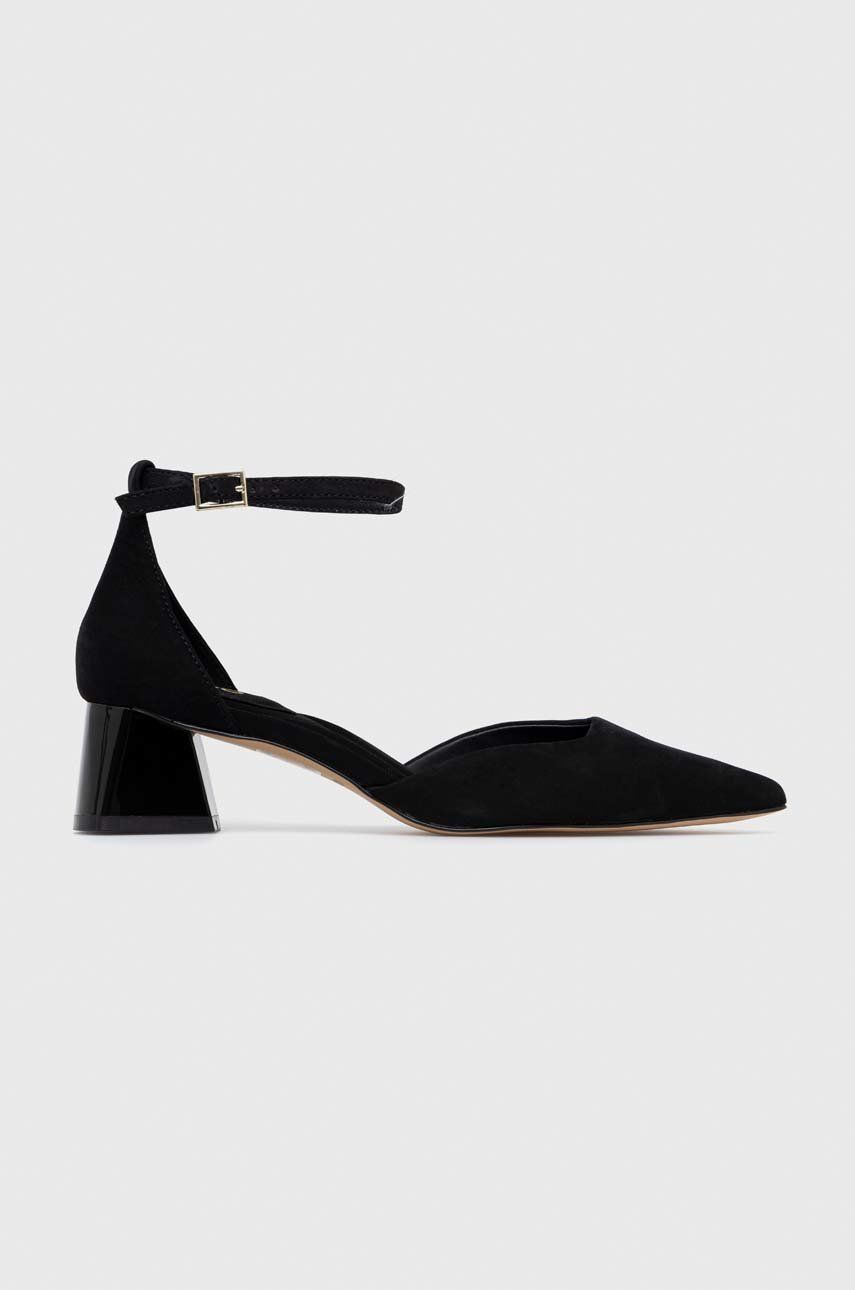 Aldo tocuri din piele intoarsa Sabiya culoarea negru, cu toc drept, 13542790.SABIYA