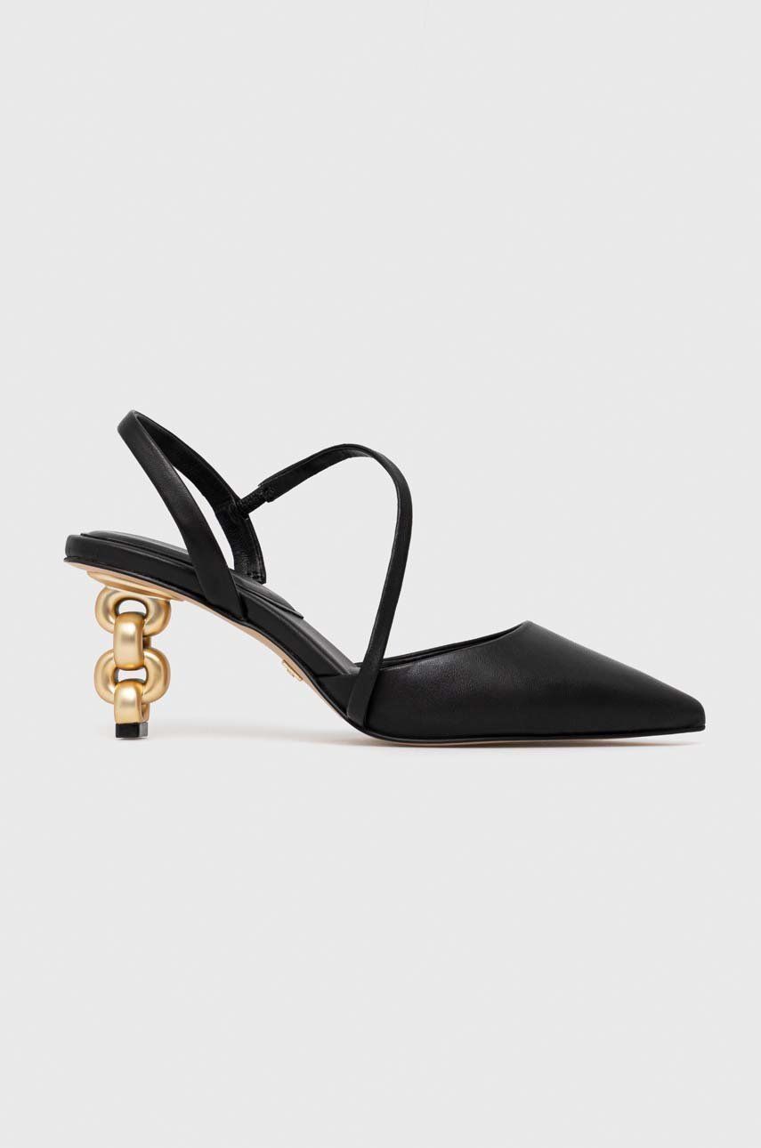 Aldo pantofi de piele Selda culoarea negru, cu toc drept, cu toc deschis, 13542472.SELDA