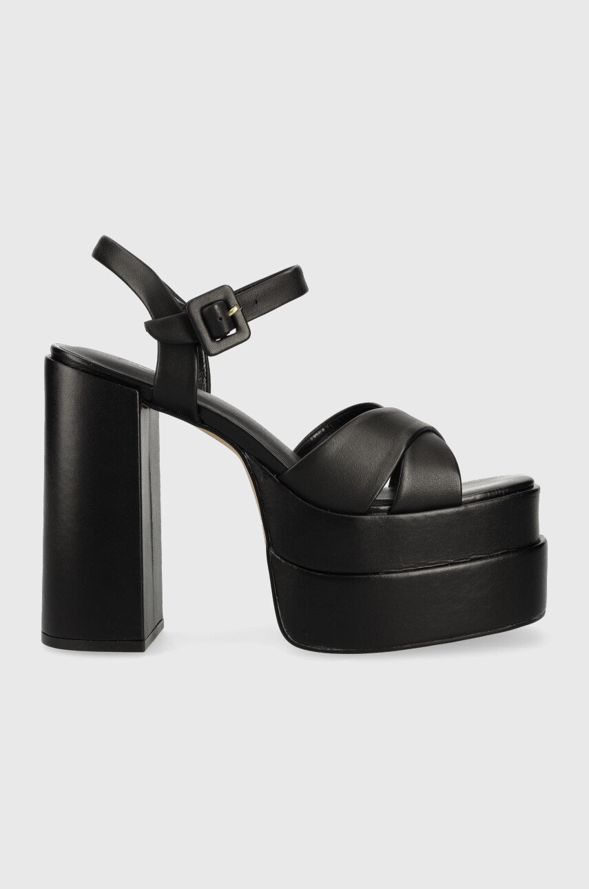 Aldo Sandale De Piele Gisell Culoarea Negru, 13540201.gisell