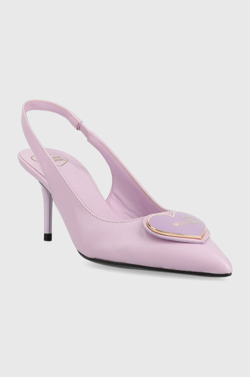 

Шкіряні туфлі Love Moschino Scarpad Spillo 70 колір фіолетовий JA10197G1G