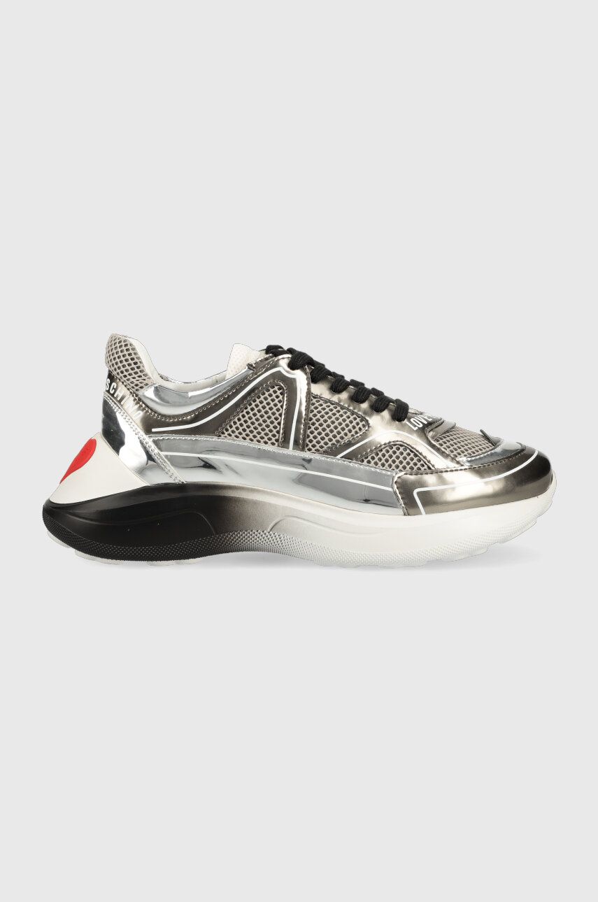 Love Moschino sneakers Sneakerd Running 60 culoarea argintiu answear.ro