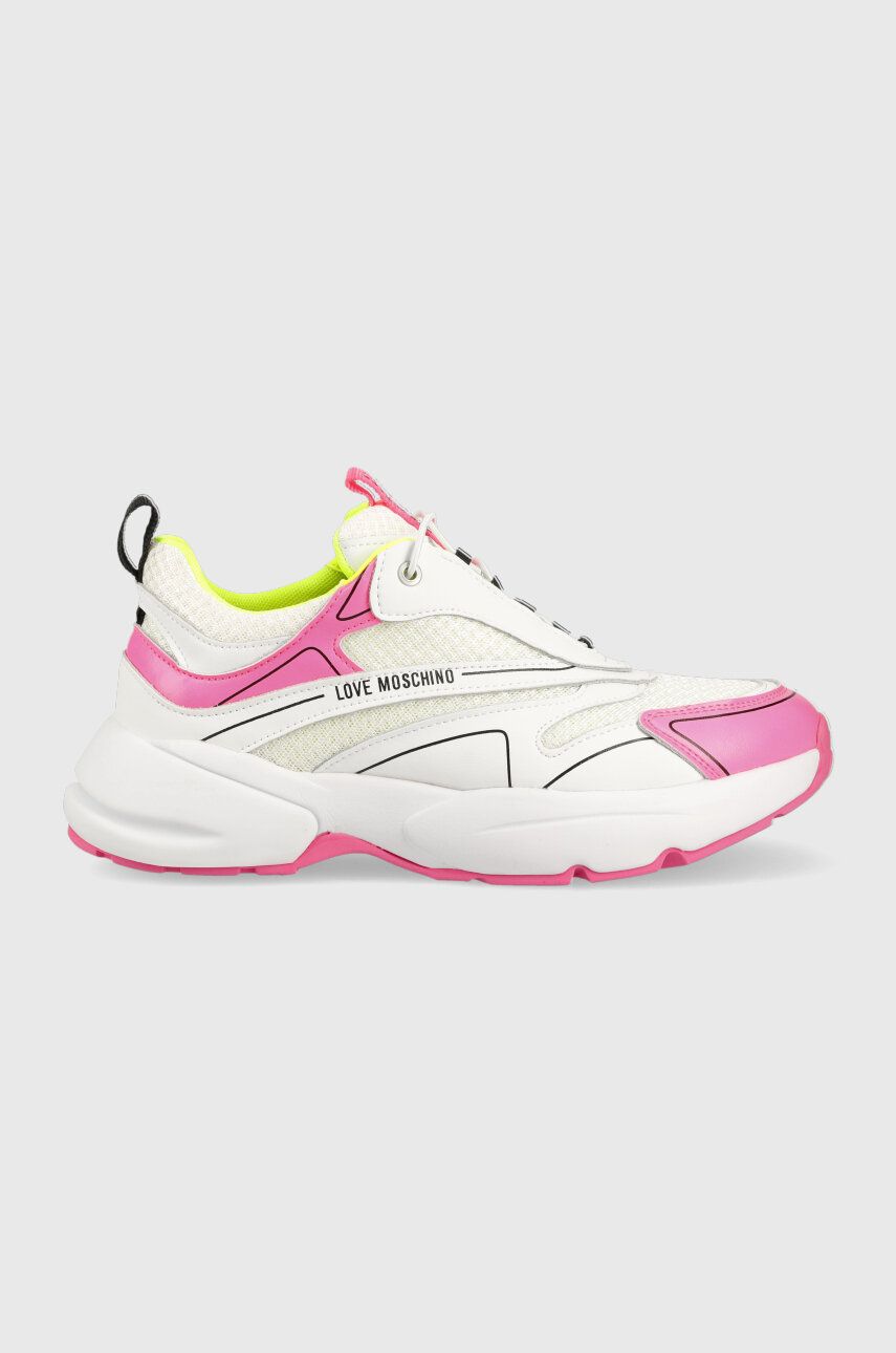 Levně Sneakers boty Love Moschino Sneakerd Sporty 50 bílá barva, JA15025G1G