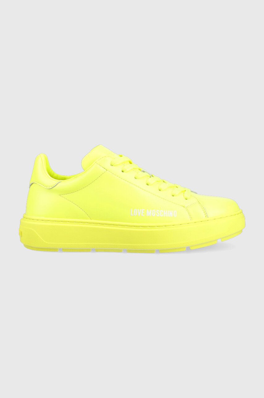Love Moschino sneakers din piele Bold 40 culoarea galben, JA15304G1G answear.ro