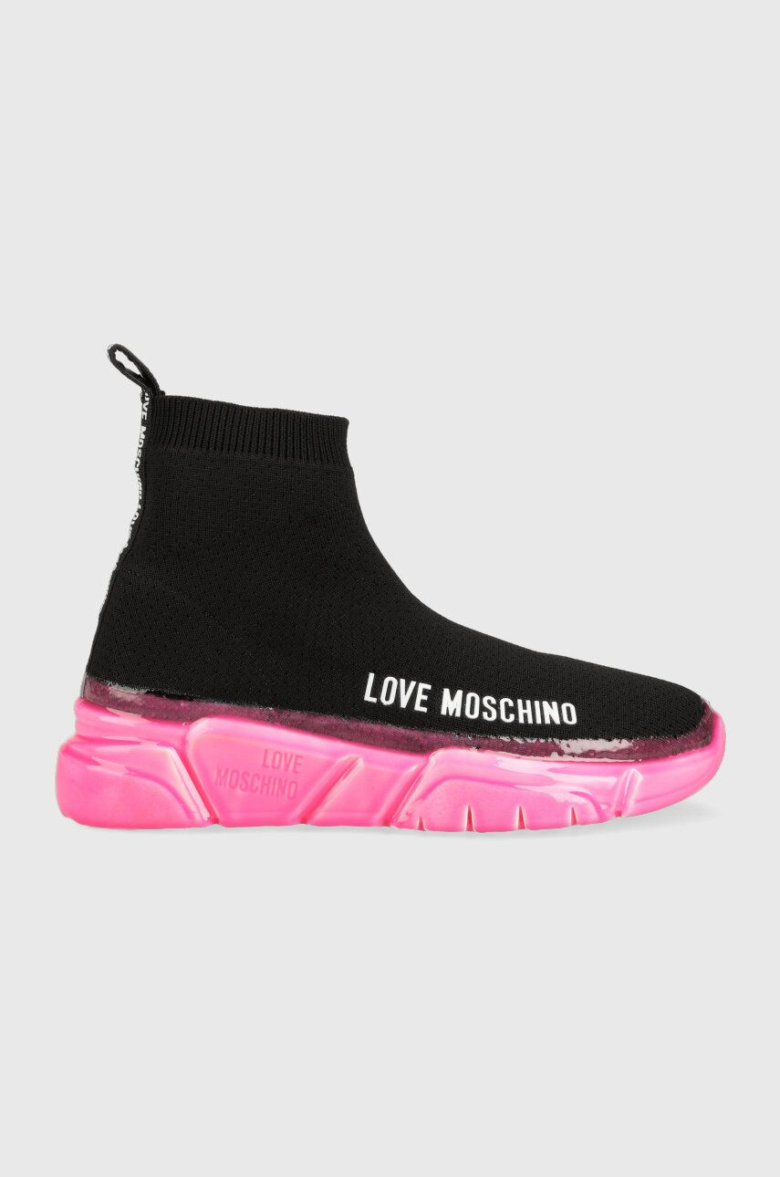 Sneakers boty Love Moschino Sneakerd Running 35 černá barva, JA15463G1G - černá -  Svršek: Text
