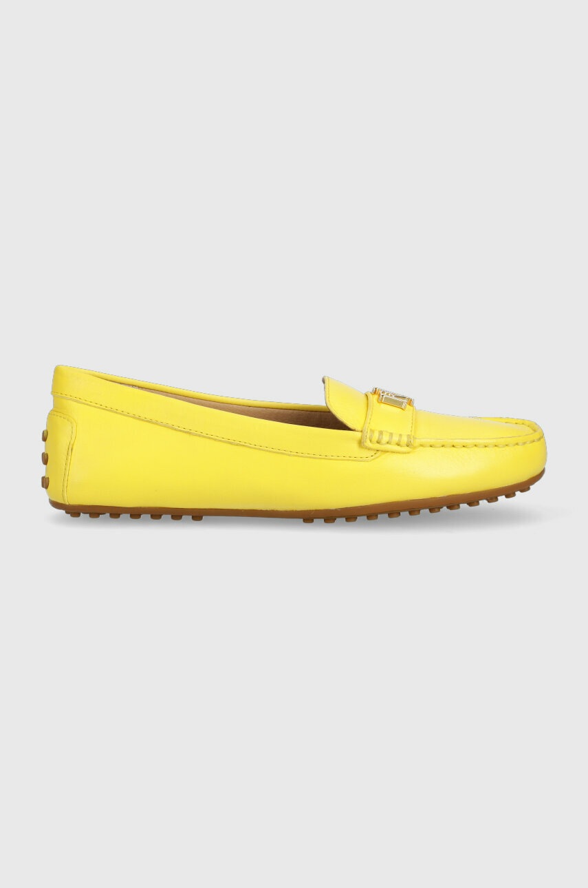 

Кожаные мокасины Lauren Ralph Lauren Barnsbury женские цвет жёлтый на плоском ходу 802852847005