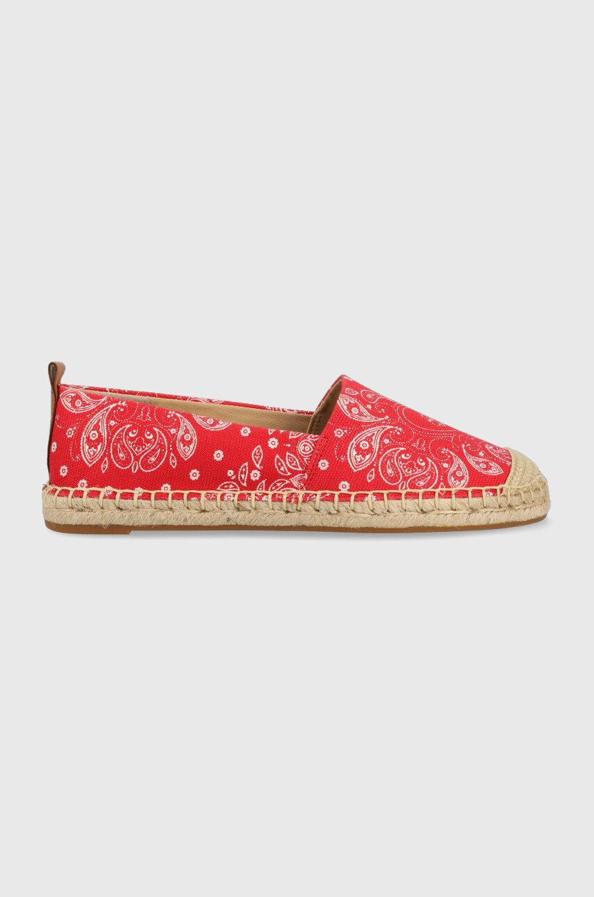 Levně Espadrilky Lauren Ralph Lauren 802891444001 červená barva, 802891444001