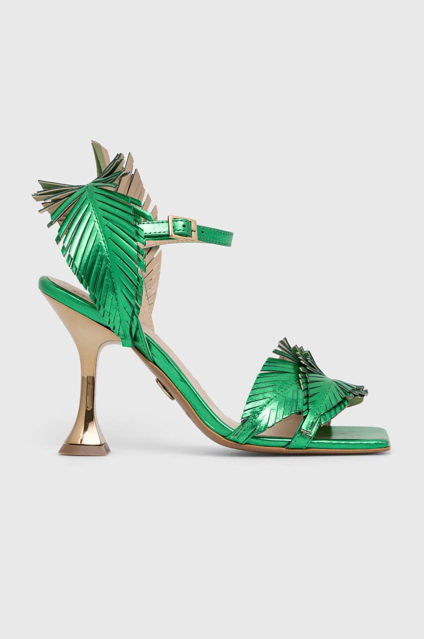 Baldowski sandale de piele culoarea verde