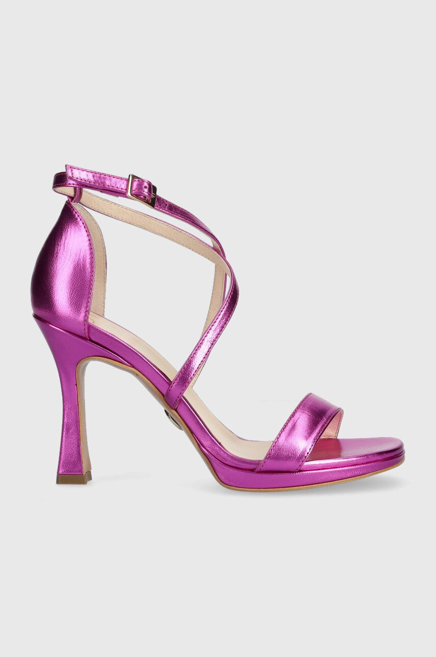 Levně Kožené sandály Baldowski fialová barva