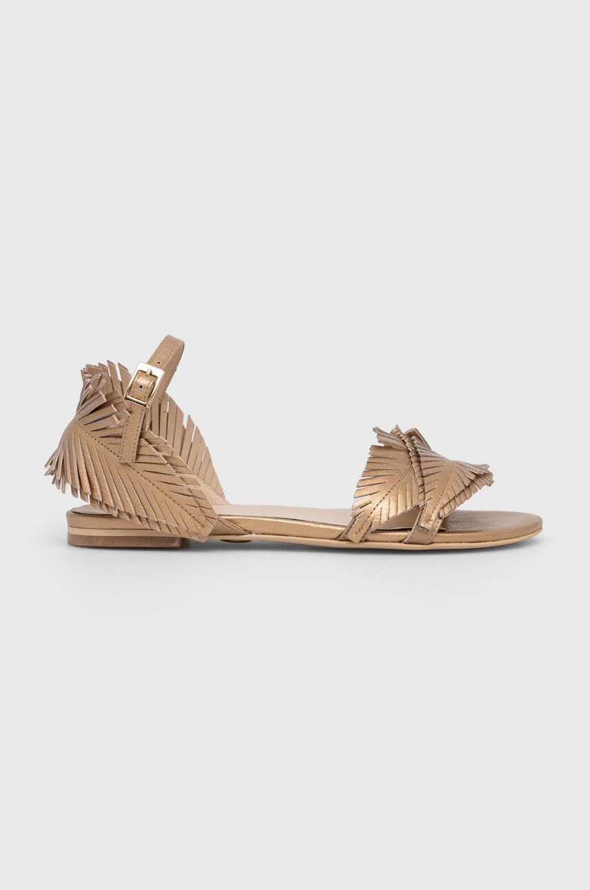 E-shop Kožené sandály Baldowski dámské, zlatá barva