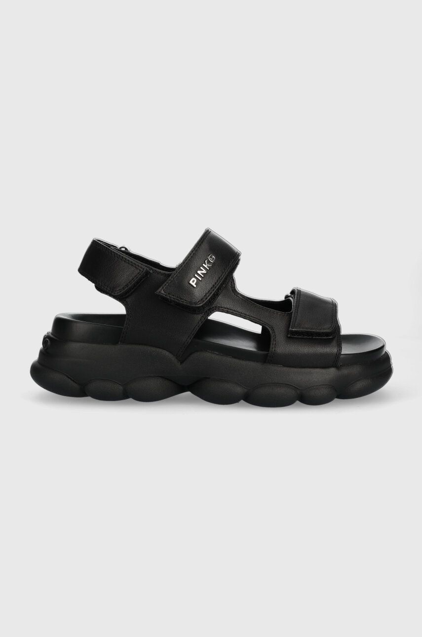 Kožené sandály Pinko Mylene dámské, černá barva, na platformě, 100858 A0N9 Z99 - černá -  Svrše
