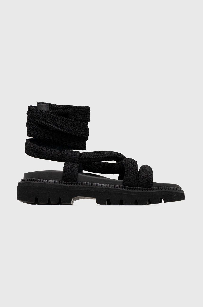 Levně Sandály Tommy Jeans CHUNKY SANDAL dámské, černá barva, na platformě, EN0EN02073
