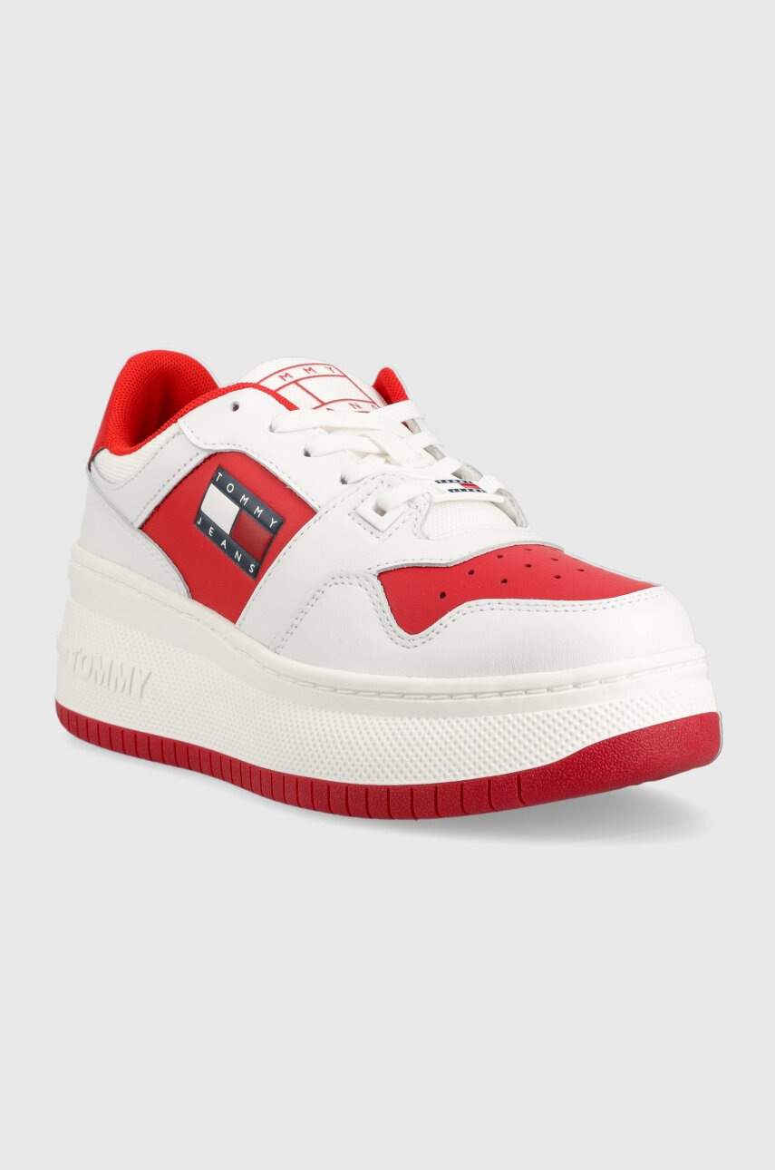 

Кросівки Tommy Jeans RETRO BASKET FLATF колір червоний