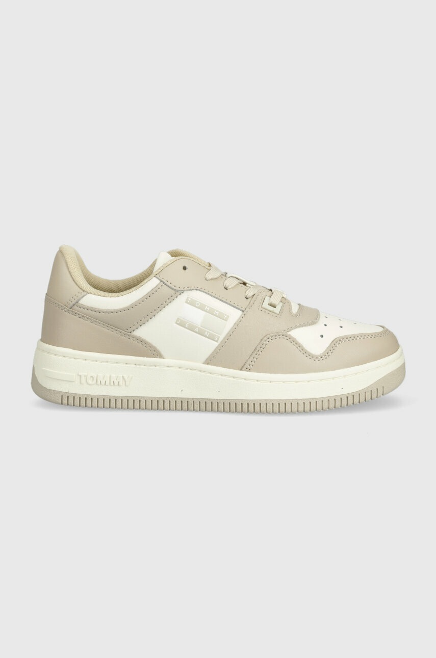 

Шкіряні кросівки Tommy Jeans RETRO WMN LOW FANCY колір бежевий EN0EN02103