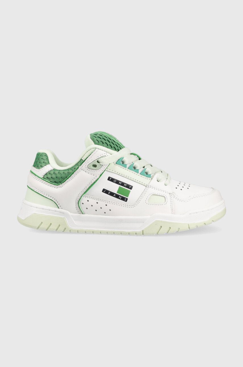 Sneakers boty Tommy Jeans WMNS SKATE SNEAKER zelená barva - zelená -  Svršek: Umělá hmota