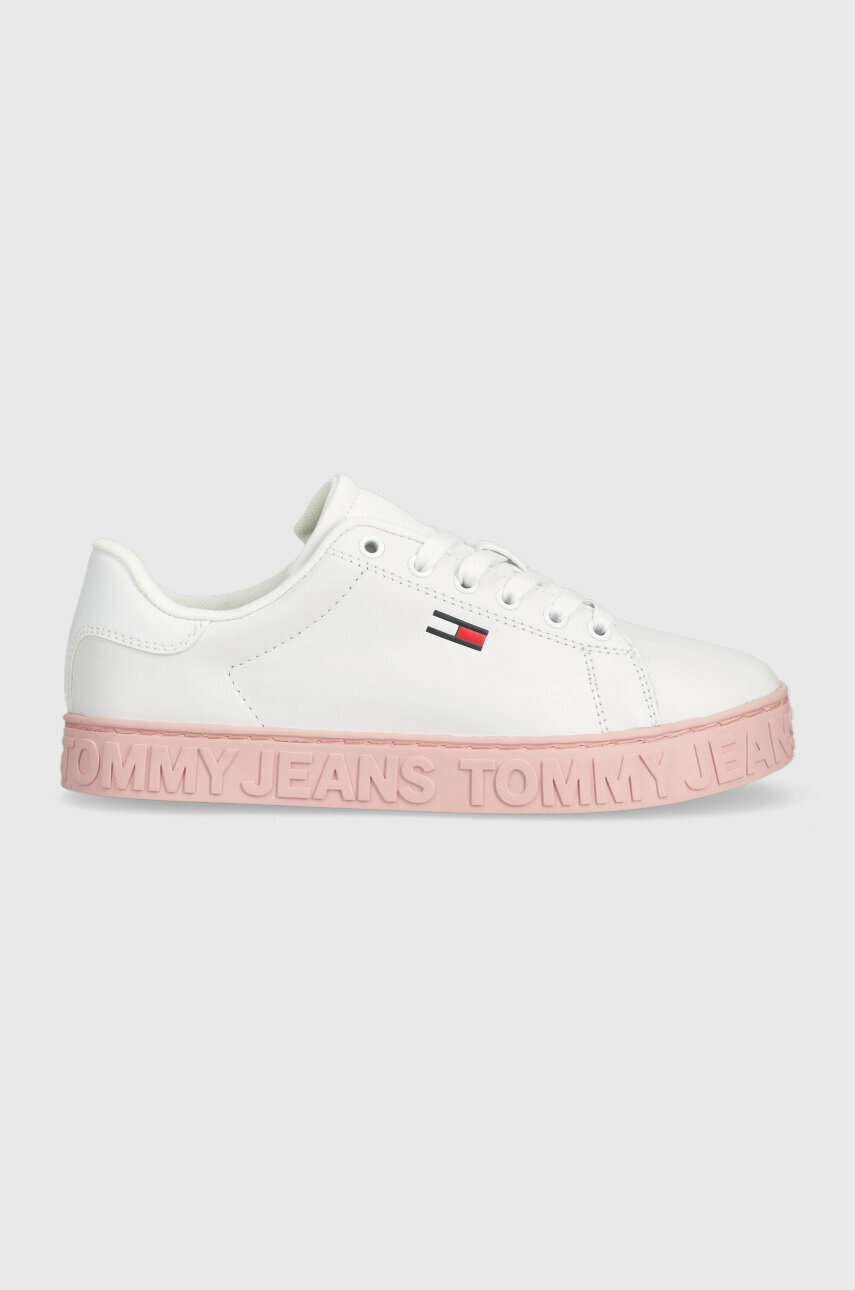 

Шкіряні кросівки Tommy Jeans COOL SNEAKER SEASON колір рожевий
